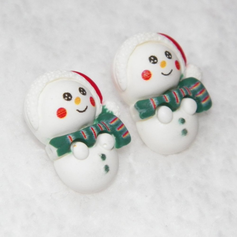 3D Snowman Stud Earrings - Picture 3 of 5